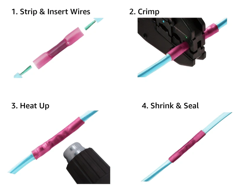 Make sealed crimps and strain-relieved splices