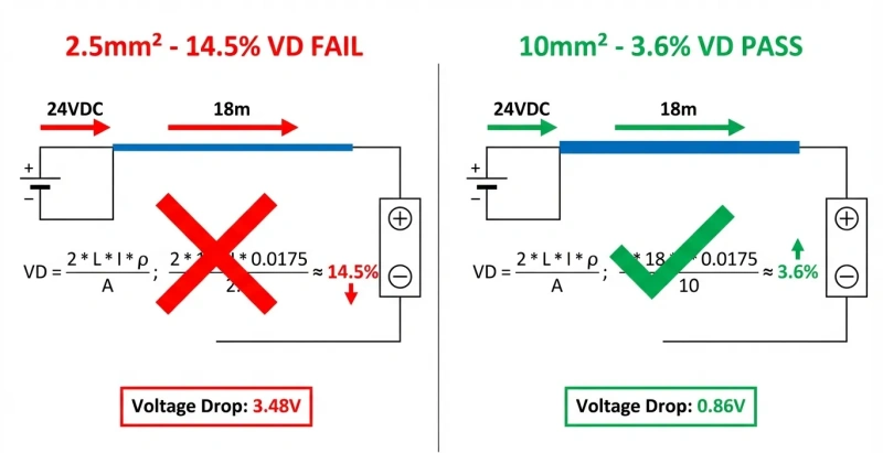 Check Voltage Drop and Installation Constraints
